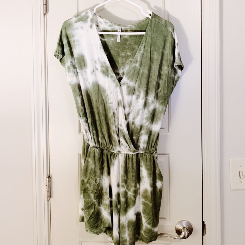 Green Tie Dye Romper